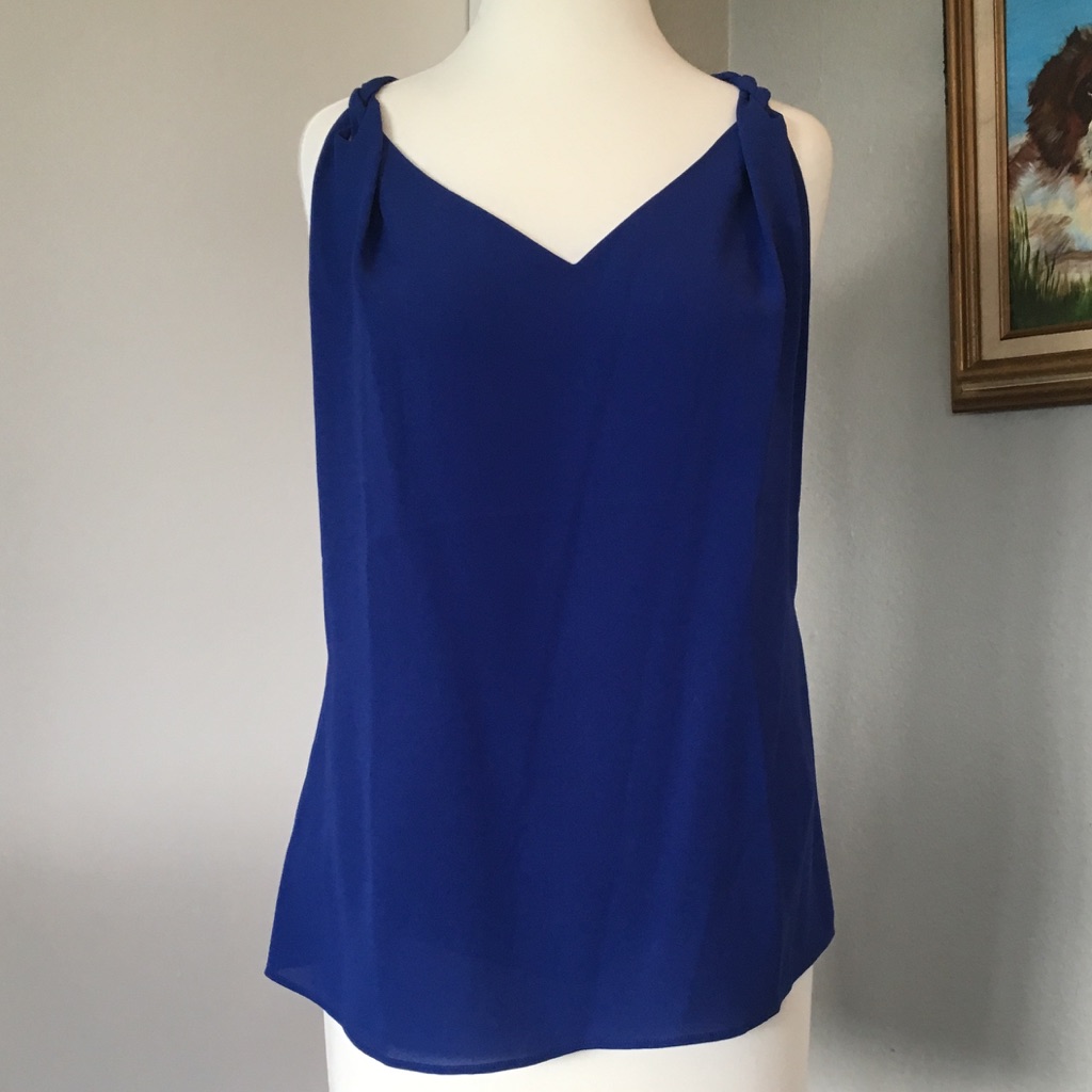 Nwt Faconnable Silk Tank Top Monaco Blue Iris